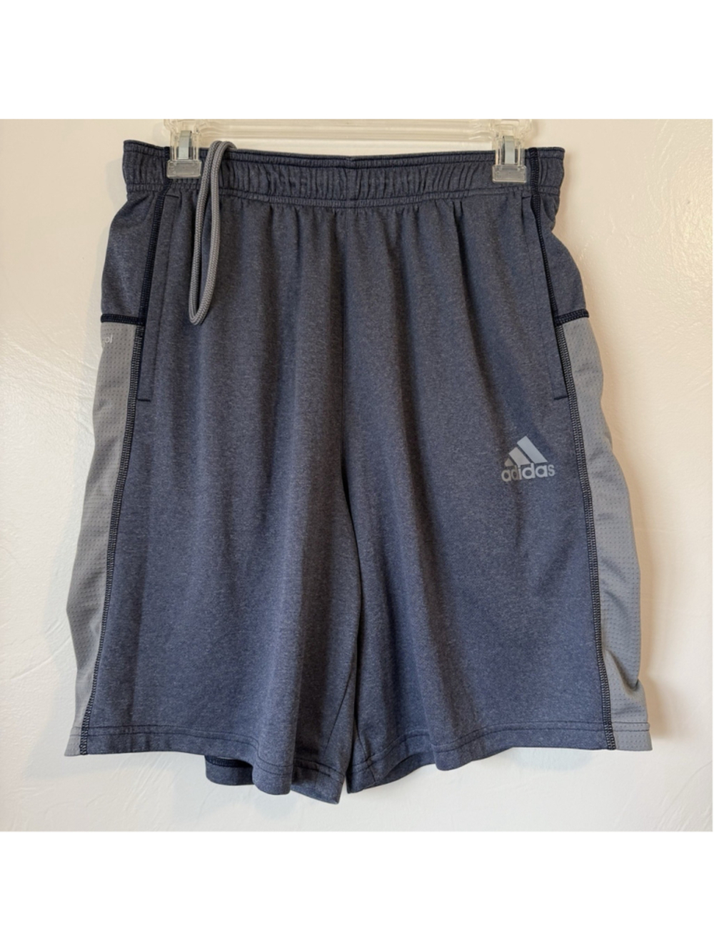 Men’s Adidas Climacool Basketball Gym Shorts Blue & Grey Size Medium